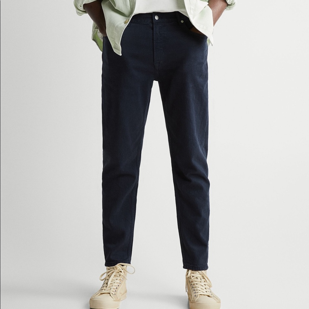 NWT ZARA navy slim cropped pant (US 30)